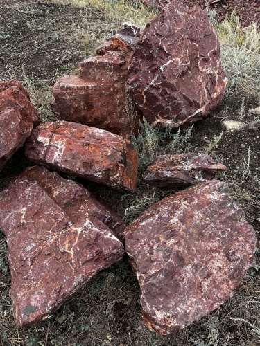 Ландшафтные глыбы красно-фиолетовые 200-1000 килограмм купить в Звенигороде